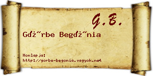 Görbe Begónia névjegykártya